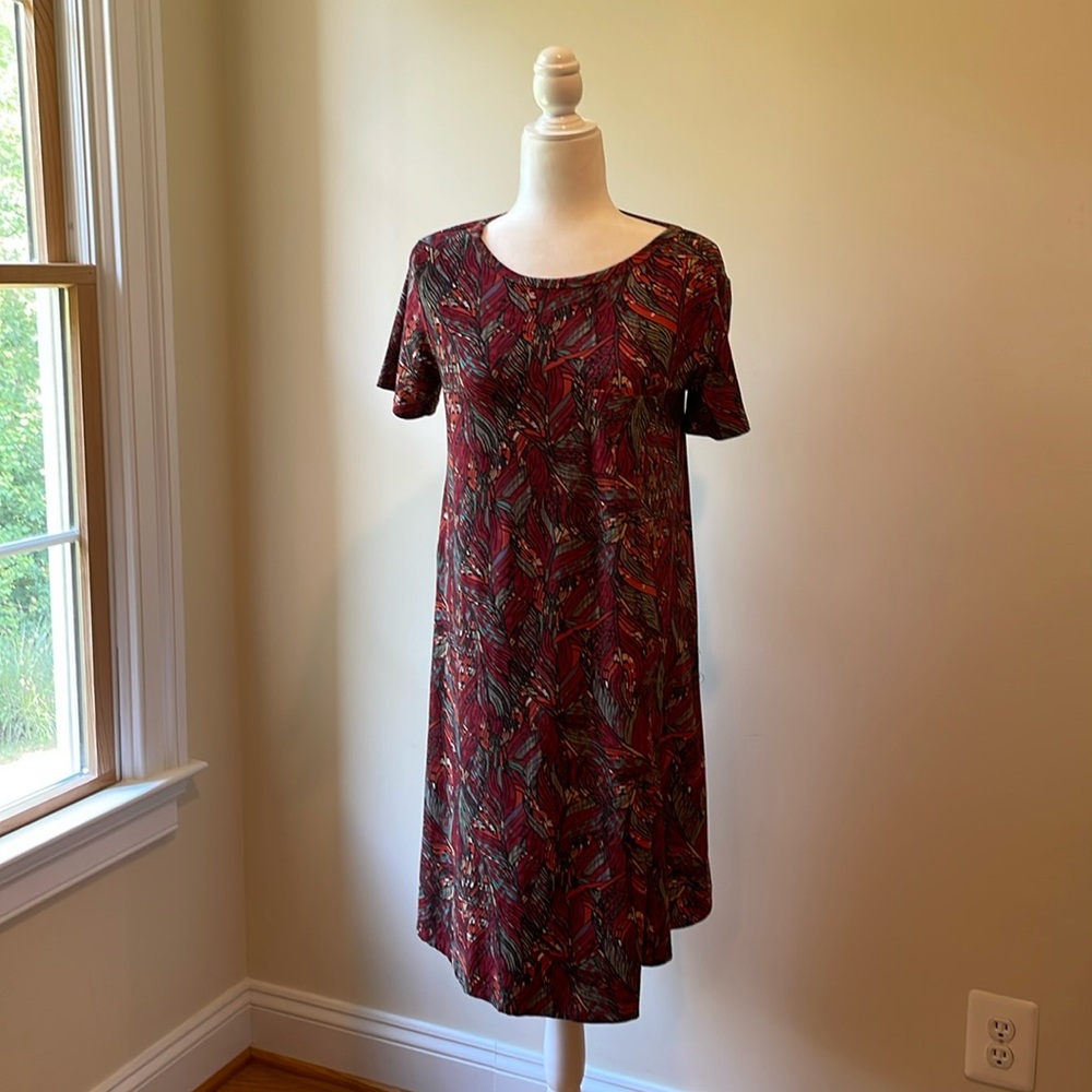 Lularoe Carly Women’s Small SM S Feathers pocket